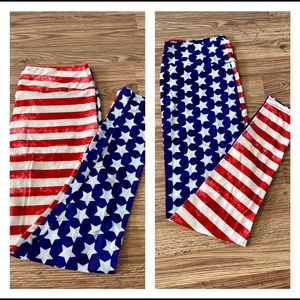 Red white blue tc leggings
